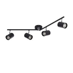 Luminosa Arezzo Ceiling Spotlight Bar 4 Light Matt Black Paint