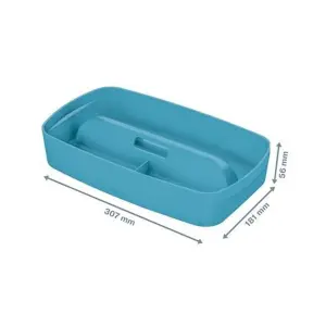 Leitz MyBox Cosy Calm Blue Organiser Storage Tray with Handle Small