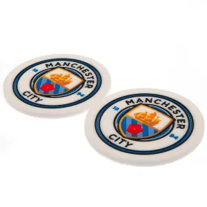 Manchester City FC Coaster Set (Pack Of 2) White (One Size)