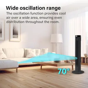 36" Tower Fan Electric Cooling Fan with Remote Control Oscillating Fan Quiet - Black