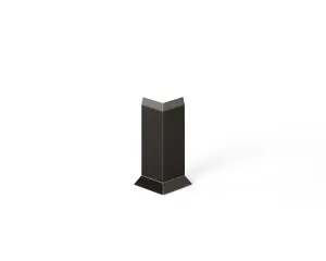 Set of 4 External Modular Steel Corners for Steel Skirting Boards - Black Polished