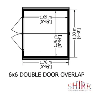 Shire 6x6 Overlap Double Door Windowless Garden Shed