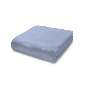 Catherine Lansfield Extra Large Raschel Velvet Touch 200x240cm Blanket Throw Lansfield Blue