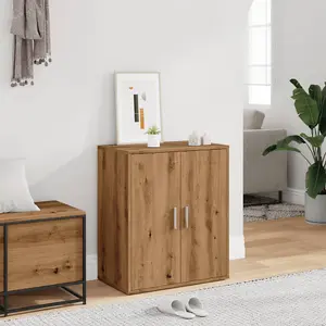 Berkfield Shoe Cabinet Artisan Oak 60x35x70 cm Engineered Wood