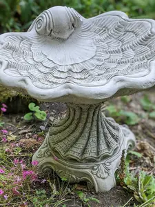 Beautifully Detailed Spiral Design Birdbath