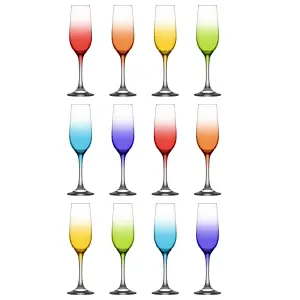 LAV 215ml Fame Glass Champagne Flutes - Full Colour - Pack of 12