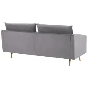 3 Seater Velvet Sofa Grey MAURA