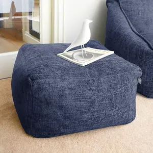 rucomfy Weave Ottoman Beanbag - Marine