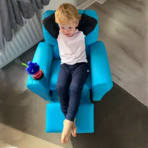 HOMCOM Kids Recliner Armchair Games Chair Children Seat Girls Boys Sofa Blue