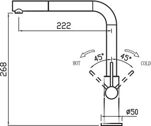 Clearwater Auriga Pull Out Kitchen Tap Chrome & White - AUR2CP