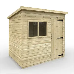 9ft x 6ft (2650mm x 1750mm) Horsforth Elite Pressure Treated Shiplap Pent Shed with 2 Windows