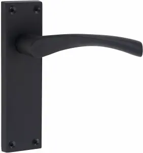 5 Set Door Handles Packs Internal Set Victorian Scroll Astrid Design Matt Black Finish 150mm Backplate with Latches and Hinges