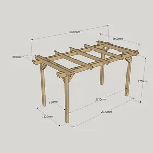 Double Garden Pergola - Wood - L180 x W300 x H270 cm - Light Green