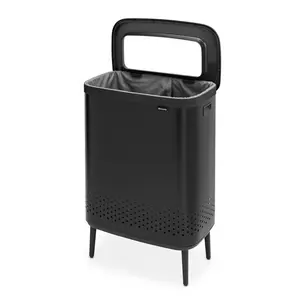 Brabantia Bo Hi 2 x 45 Litre Laundry Bin Matt Black