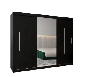 York I Mirrored Sliding Door Wardrobe in Black 2500mm (W)2000mm (H)2500mm (D)620mm - Smart and Stylish Storage Solution