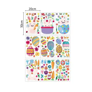 Walplus Happy Bunnies Easter Windows Clings - 150Pcs