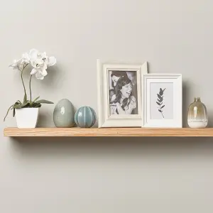 Off the Grain Oak Floating Shelf made from Solid Wood - 80cm Length