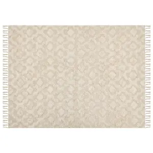 Cotton Area Rug 160 x 230 cm Beige AKSARAY