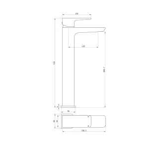 Zoia Black Tall Basin Mono Mixer Tap