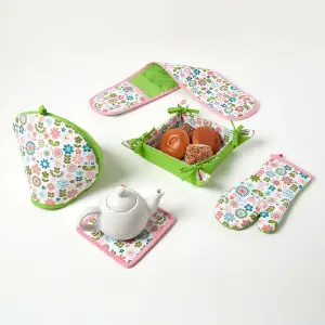 Homescapes Retro Flower Reversible Bread Basket