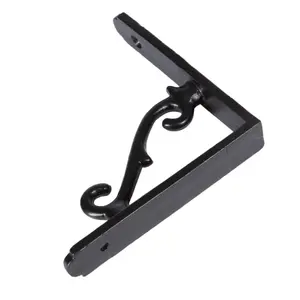 Hammer & Tongs Scroll Iron Shelf Bracket - D105mm - Black - Pack of 2