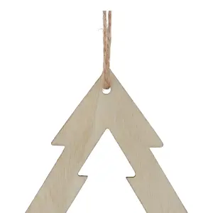 Whisper White Wood Tree Hanging decoration