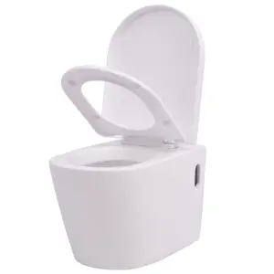 Berkfield Wall Hung Toilet Ceramic White