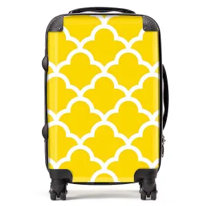 Geometric Yellow Quatrefoil Wave Suitcase - Cabin