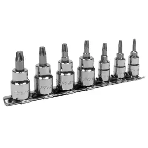 Sealey TRX-Star Socket Bit Set Lock-On 7 Pieces 1/4" 3/8" Square Drive AK62262