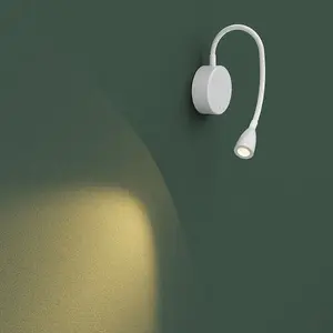 CGC MATILDA White Adjustable Flexible Neck LED Rechargeable Magnetic USB Reading Bedside Wall Light