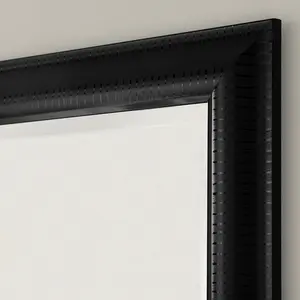 Abbeyville Framed Wall Mounted Accent Mirror Black / 118cm H x 92.5cm W