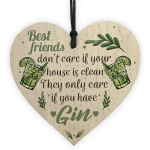 Red Ocean Handmade Gin Tonic Novelty Wooden Heart Friendship Gin Gift Funny Kitchen Sign Decor