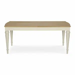 Moira Extendable Solid Wood Base Dining Table Antique White / 77cm H x 180cm W x 90cm D