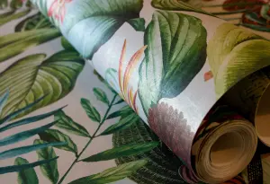 Galerie Tropical Collection Avocado Kiribati Floral Inspired Wallpaper Roll