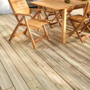 Klikstrom Lemhi Green Pine Deck board (L)4.8m (W)144mm (T)27mm