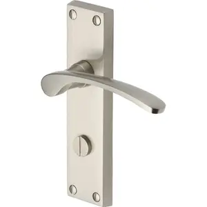 Heritage Door Handle for Bathroom Sophia Design (Set of 2) Satin Nickel