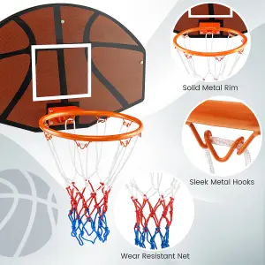 Costway Basketball Hoop Set Wall Mounted Basketball Game Set Kids Teens Adults