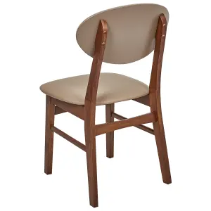 Set of 2 Dining Chairs AMERY Rubberwood Light Brown