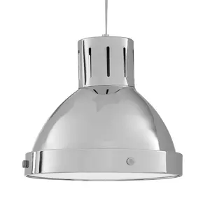 Interiors by Premier Jasper Bowl Shaped Pendant Light with Chrome Finish