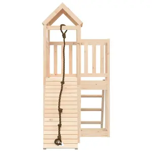 Berkfield Playhouse with Climbing Wall Solid Wood Pine