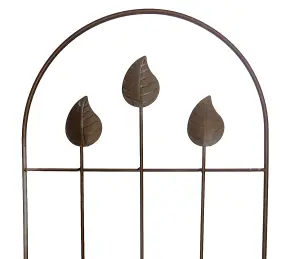 Plant Trellis Leaf Design Metal Support Climbing Rust Effect