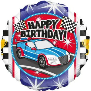 Oaktree Metallic Sports Car Happy Birthday Foil Balloon Multicoloured (One Size)