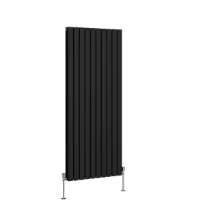 Right Radiators 1600x680 mm Vertical Double Flat Panel Designer Radiator Black