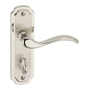 URBNLIVING 157cm Length 8 Pcs Constance Metal & Satin Nickel Bathroom Lever Latch Door Handles Set