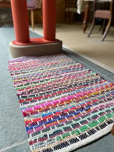 KADAM Geometric Rainbow Rug Stitch Reversible - L60 x W210 - Multicolour