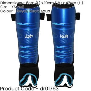 XS Hockey Shinguards & Ankle Protectors - BLUE/BLACK - High Impact Lightweight