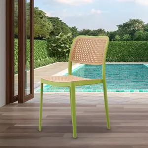 Green Plastic Café Dining Chair