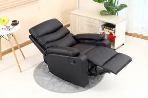 Ashby Leather Recliner Armchair Sofa Home Lounge Chair Reclining Black