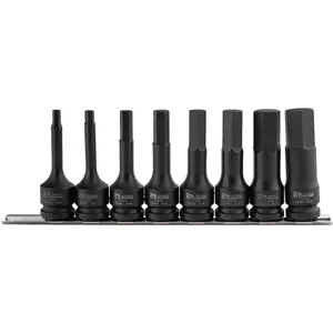 Impact hex star bit socket set 8 pcs, 1/2" drive Cr-mo steel (C6951)