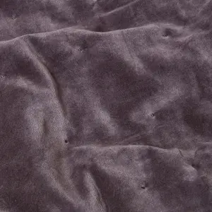 Homescapes Dark Grey Velvet Quilted Throw, 150 x 200 cm